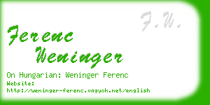ferenc weninger business card